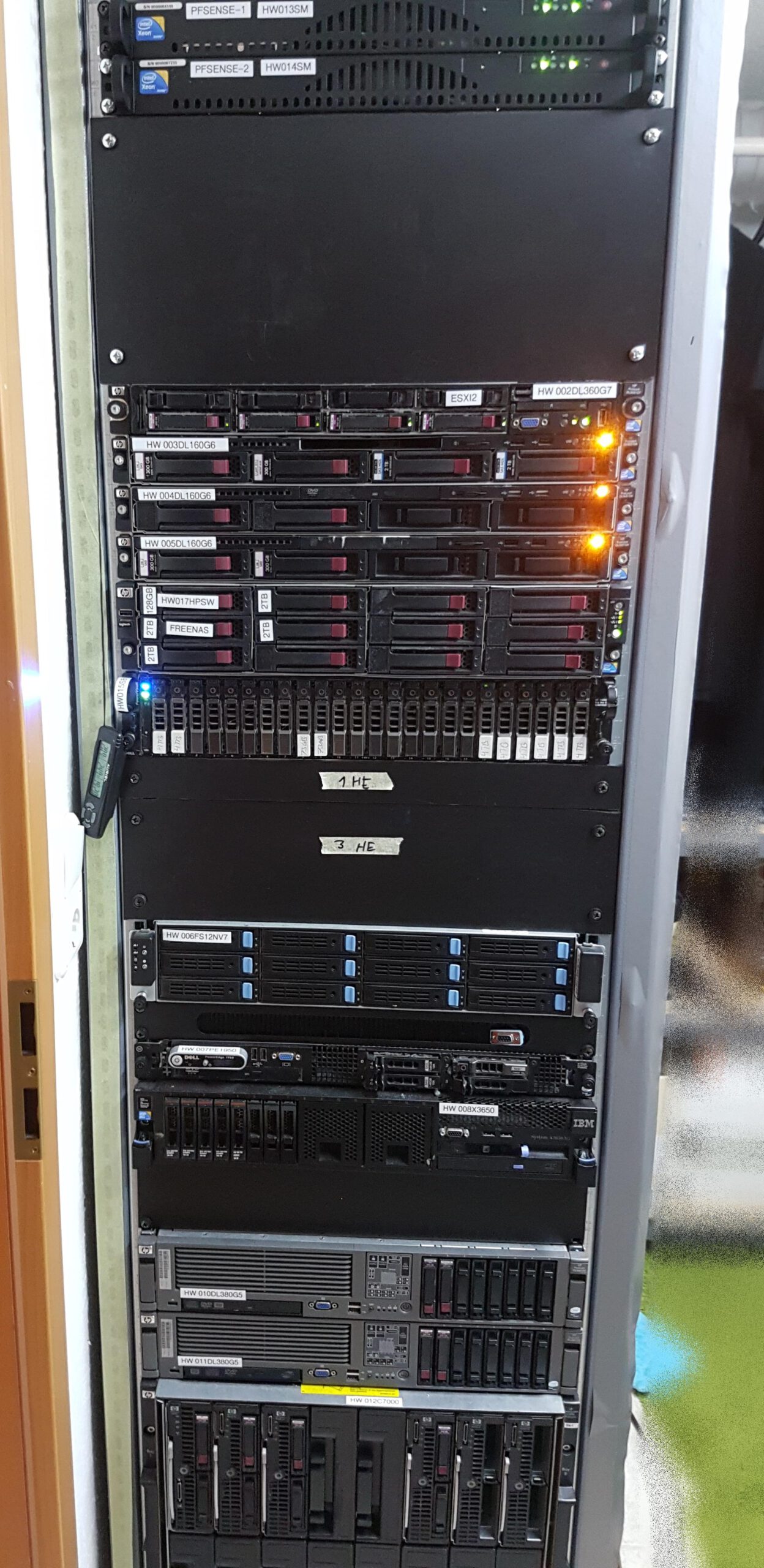 Front View of Rack